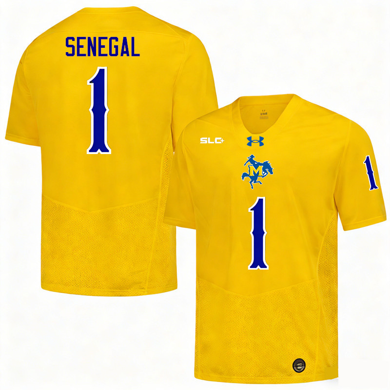 McNeese Cowboys #1 Kameran Senegal College Football Jerseys,Uniforms-Gold